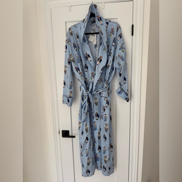 Polo Ralph Lauren Other - Polo Ralph Lauren Polo Bear Robe BNWT L/XL Luxury Blue Stripe Iconic Print